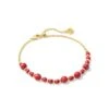 Jovie Gold Beaded Delicate Chain Bracelet In Bronze Veined Red And Fuchsia Magnesite -Kendra Scott kendra scott jovie beaded delicate chain bracelet gold pink red magnesite 00