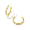 Juliette Gold Hoop Earrings In White Crystal -Kendra Scott kendra scott juliette hoop earrings gold white crystal 00