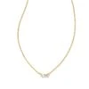 Juliette Gold Pendant Necklace In White Crystal -Kendra Scott kendra scott juliette pendant necklace gold white crystal 00