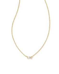 Juliette Gold Pendant Necklace In White Crystal