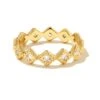 Kinsley Gold Band Ring In White Crystal -Kendra Scott kendra scott kinsley band ring gold white cz 00