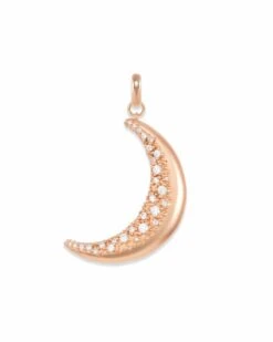 Large Crescent Moon Charm In Rose Gold -Kendra Scott kendra scott large crescent moon charm rose gold 01 lg