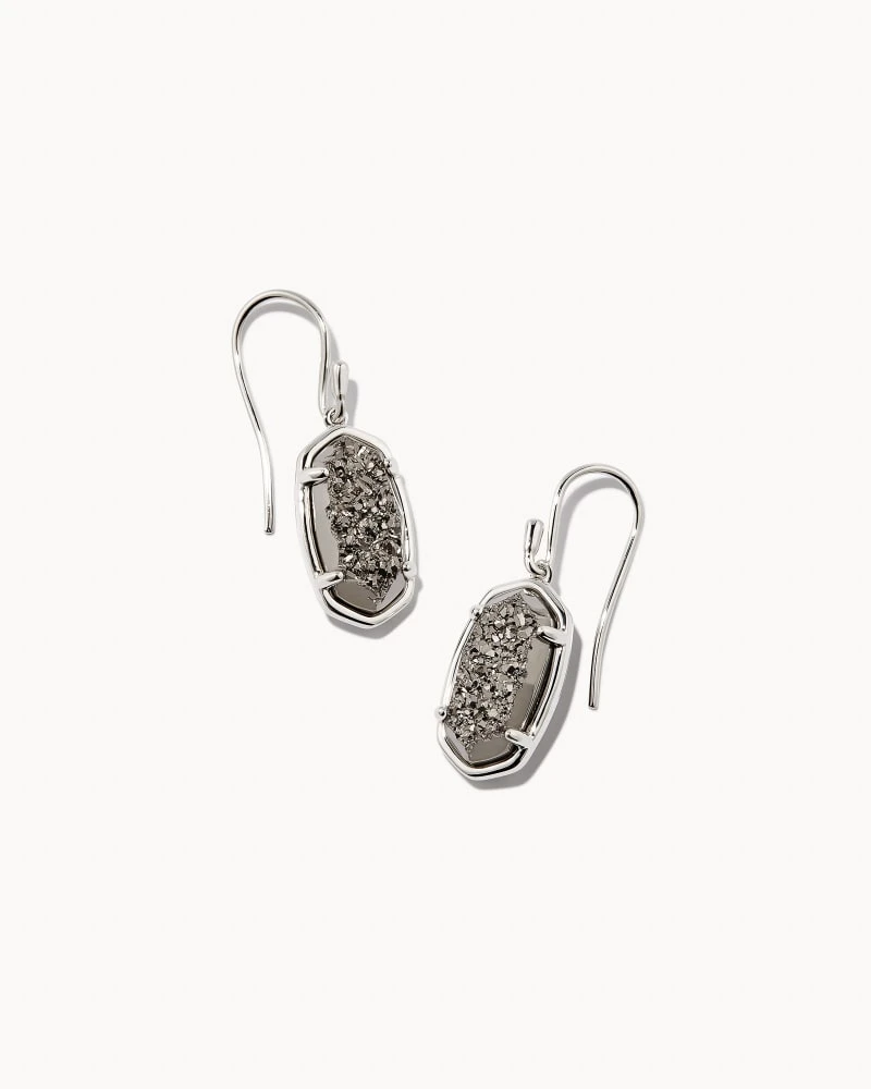Lee Sterling Silver Drop Earrings In Platinum Drusy 3 Lee Sterling Silver Drop Earrings In Platinum Drusy
