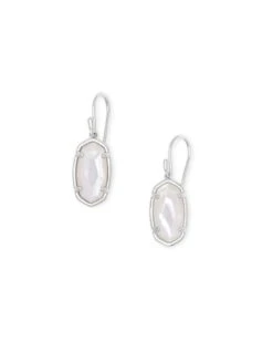 Lee Sterling Silver Drop Earrings In Ivory Mother-of-Pearl