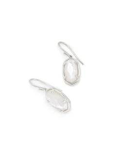 Lee Sterling Silver Drop Earrings In Ivory Mother-of-Pearl -Kendra Scott kendra scott lee earring sterling silver ivory mother of pearl 01 lg