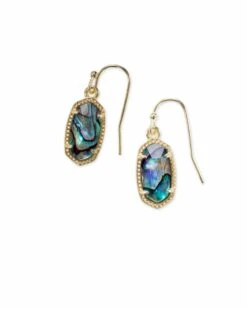 Lee Gold Drop Earrings In Abalone Shell