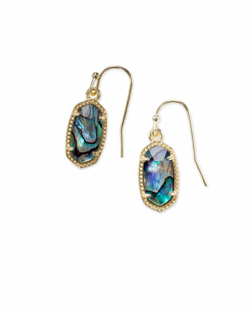 Lee Gold Drop Earrings In Abalone Shell 3 Lee Gold Drop Earrings In Abalone Shell