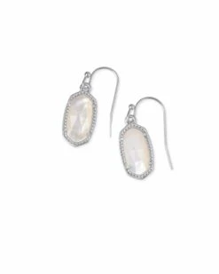 Lee Silver Drop Earrings In Ivory Pearl