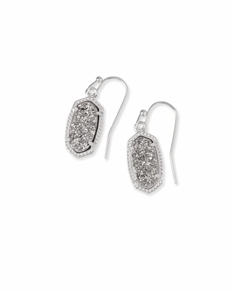 Lee Silver Drop Earrings In Platinum Drusy 3 Lee Silver Drop Earrings In Platinum Drusy