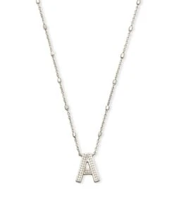 Letter A Pendant Necklace In Silver