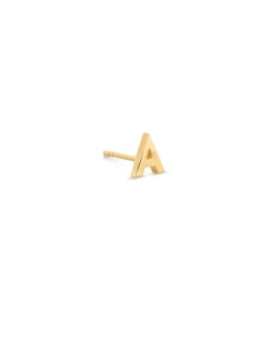 Letter A Single Stud Earring In 18k Gold Vermeil -Kendra Scott kendra scott letter a stud earring 18k gold vermeil 00 lg