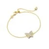 Lillia Crystal Butterfly Gold Delicate Chain Bracelet In White Crystal -Kendra Scott kendra scott lillia crystal delicate chain bracelet gold white crystal 00