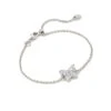 Lillia Butterfly Silver Delicate Bracelet In White Crystal -Kendra Scott kendra scott lillia crystal delicate chain bracelet rhodium white crystal 00