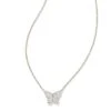 Lillia Butterfly Silver Pendant Necklace In White Crystal 1 Lillia Butterfly Silver Pendant Necklace In White Crystal -Kendra Scott kendra scott lillia crystal pendant necklace rhodium white crystal 00