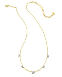 Lillia Crystal Butterfly Gold Strand Necklace In Violet Crystal