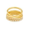 Livy Gold Rings Set Of 3 In White Crystal -Kendra Scott kendra scott livy ring set of 3 gold white cz 00 lg