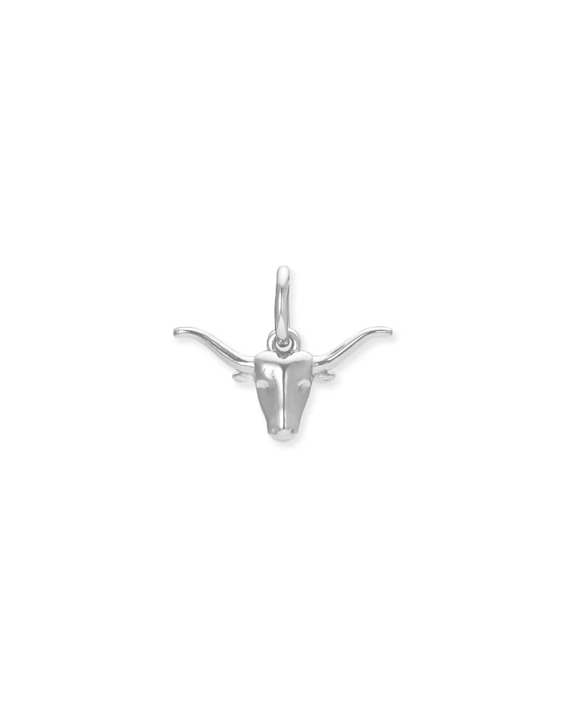 Longhorn Charm In Sterling Silver 3 Longhorn Charm In Sterling Silver