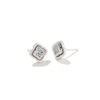 Mallory Silver Stud Earrings In Platinum Drusy -Kendra Scott kendra scott mallory stud earrings rhodium platinum drusy 00