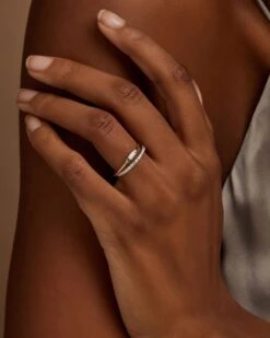 Maria 14k Yellow Gold Band Ring In White Diamond -Kendra Scott kendra scott maria fine ring yellow 14kgold diamond 02 lg