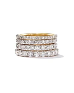 Marilyn 14k Yellow Gold Full Eternity Band Ring In White Diamond, .5ct -Kendra Scott kendra scott marilyn full eternity band ring carat group 14k yellow gold 00