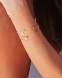 Marisa 14k Yellow Gold Cuff Bracelet In White Diamond -Kendra Scott kendra scott marisa cuff bracelet white diamond