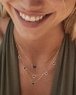 Marisa 14k Yellow Gold Pendant Necklace In Black Diamond -Kendra Scott kendra scott marisa pendant necklace 14k yellow gold black diamond 4