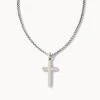 Cross Necklace In Oxidized Sterling Silver -Kendra Scott kendra scott mens cross necklace sterling silver 01 lg