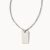 Dog Tag Necklace In Oxidized Sterling Silver -Kendra Scott kendra scott mens dog tag necklace sterling silver 01 lg