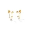 Michelle 14k Yellow Gold Chain Huggie Earrings In White Diamond -Kendra Scott kendra scott michelle chain huggie earrings 14k yellow gold white diamond 00