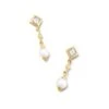 Michelle 14k Yellow Gold Drop Earrings In White Pearl 2 Michelle 14k Yellow Gold Drop Earrings In White Pearl -Kendra Scott kendra scott michelle drop earrings 14k yellow gold white pearl white diamond 00
