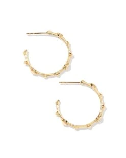 Kendra Scott -Kendra Scott kendra scott michelle hoop earrings 14k yellow gold white diamond 01