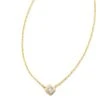 Michelle 14k Yellow Gold Pendant Necklace In White Diamond 2 Michelle 14k Yellow Gold Pendant Necklace In White Diamond -Kendra Scott kendra scott michelle pendant necklace 14k yellow gold white diamond 00