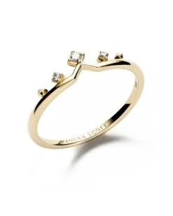 Michelle 14k Yellow Gold Band Ring In White Diamond -Kendra Scott kendra scott michelle ring 14k yellow gold white diamond a 01 lg