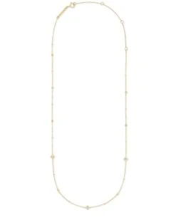 Michelle 14k Yellow Gold Strand Necklace In White Diamond -Kendra Scott kendra scott michelle short strand necklace 14k yellow gold white diamond 01 lg