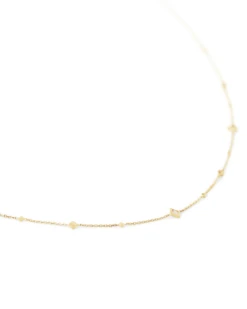 Michelle 14k Yellow Gold Strand Necklace In White Diamond -Kendra Scott kendra scott michelle short strand necklace 14k yellow gold white diamond 02 lg