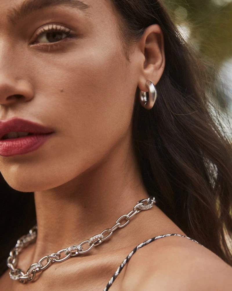 Mikki Hoop Earrings In Silver 4 Mikki Hoop Earrings In Silver - Image 2