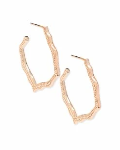 Miku Hoop Earrings In Rose Gold -Kendra Scott kendra scott miku earrings rose gold 00 lg