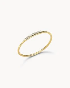 Mila 14k Yellow Gold Band Ring In White Diamond -Kendra Scott kendra scott mila band ring 14k yellow gold white diamond 01