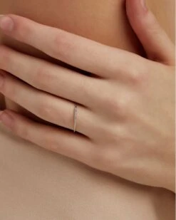 Mila 14k Yellow Gold Band Ring In White Diamond -Kendra Scott kendra scott mila fine ring white 14kgold diamond 02 lg