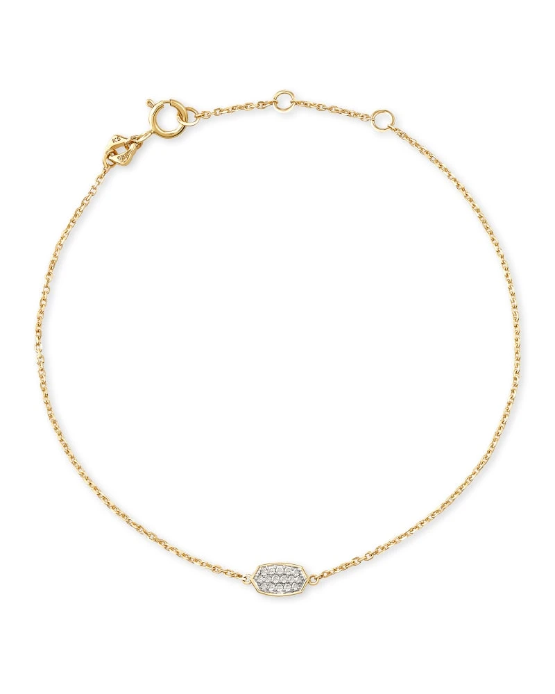 Millicent 14k Yellow Gold Delicate Chain Bracelet In White Diamond 3 Millicent 14k Yellow Gold Delicate Chain Bracelet In White Diamond