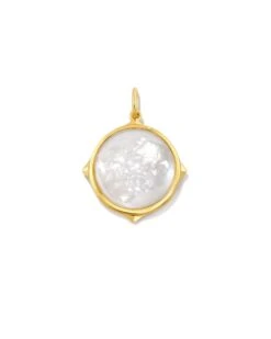 Matilda 18k Gold Vermeil Stone Charm In Ivory Mother-Of-Pearl