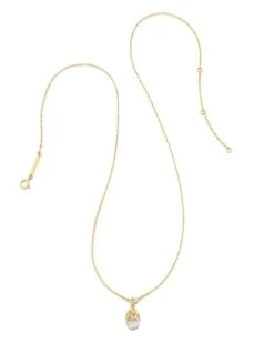 Noelle 14k Yellow Gold Pendant Necklace In Rainbow Moonstone -Kendra Scott kendra scott noelle pendant necklace 14k yellow gold rainbow moonstone 01