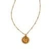 Om Coin Pendant Necklace In Vintage Gold -Kendra Scott kendra scott om coin pendant necklace white cz vintage gold 00
