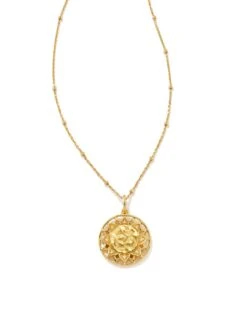 Om 18k Gold Vermeil Pendant Necklace In White Sapphire