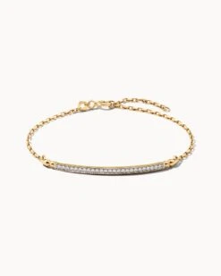 Ott 14k Yellow Gold Delicate Bracelet In White Diamond -Kendra Scott kendra scott ott delicate bracelet 14k yellow gold wt diamond 00 lg