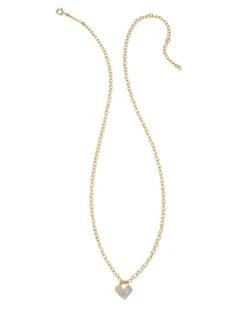 Pave Heart Padlock 14k Yellow Gold Pendant Necklace In White Diamond 7 Pave Heart Padlock 14k Yellow Gold Pendant Necklace In White Diamond -Kendra Scott kendra scott pave heart padlock 14k yellow gold white diamond 01