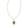 Piper Gold Pendant Necklace In Blue Lapis -Kendra Scott kendra scott piper pendant necklace gold blue lapis 00