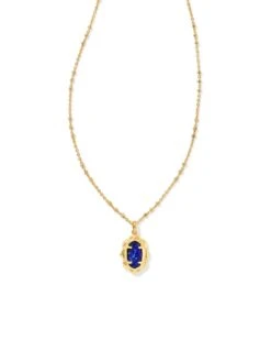 Piper Gold Pendant Necklace In Blue Lapis
