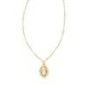 Piper Gold Pendant Necklace In White Howlite -Kendra Scott kendra scott piper pendant necklace gold white howlite 01