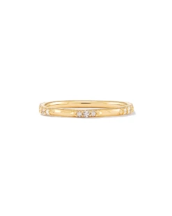 Posey 14k Yellow Gold Band Ring In White Diamonds -Kendra Scott kendra scott posey band ring 14k yellow gold white diamond 01